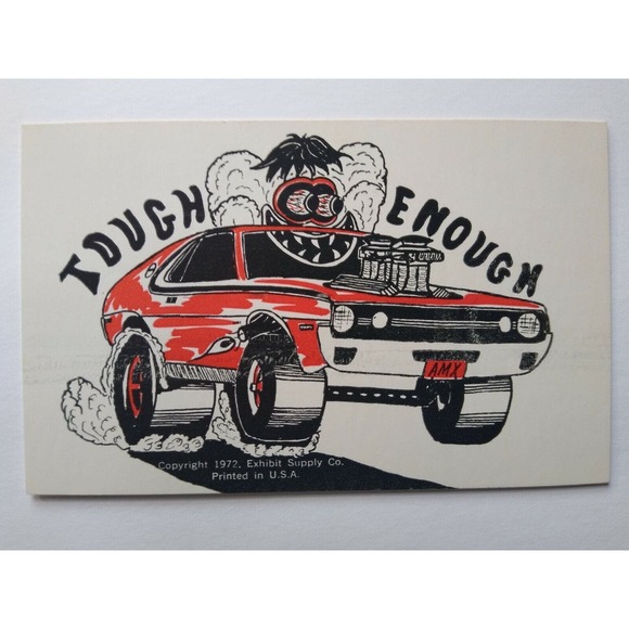 Hot Rod Postcard AMX American Motors Tough Enough Monster Car Auto Racer Card 72 - Picture 3 of 3